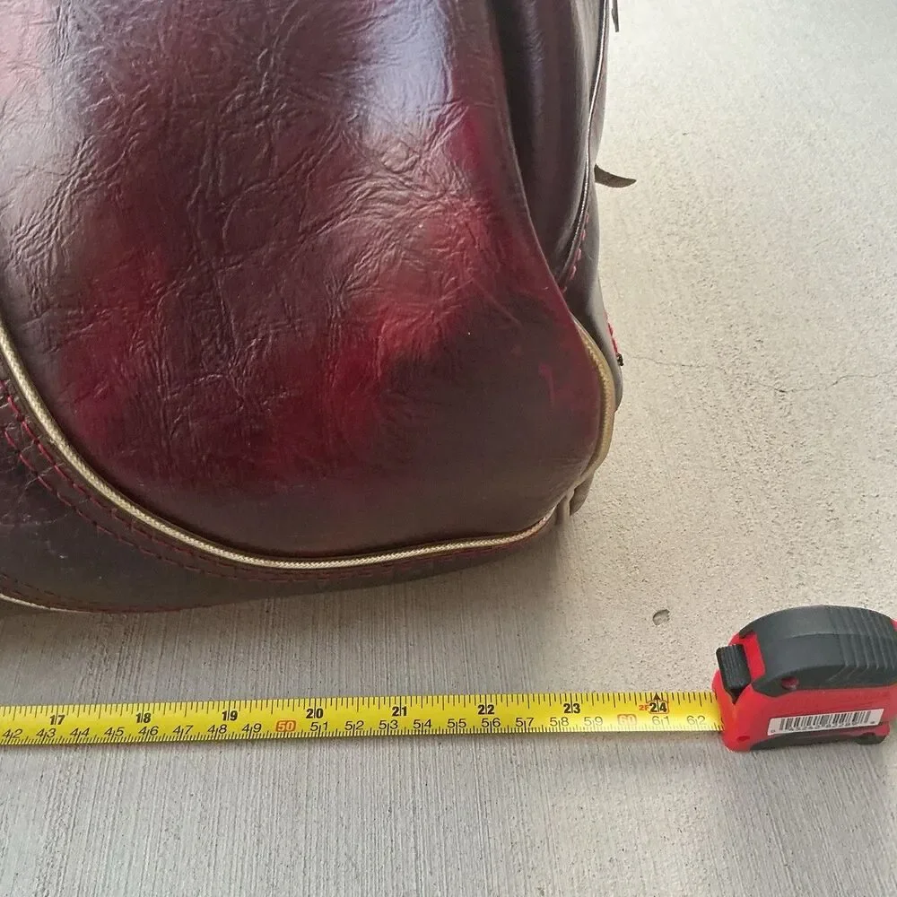 Vintage MacGregor USA Burgundy Sports Duffel Travel Bag Talon Zipper 24” Retro
